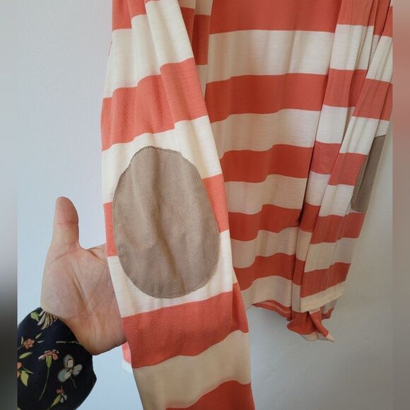 Hello Miss Orange Stripe Cardigan Preppy Twee Eclectic Boho Gypsy Hippie Large - Picture 6 of 10